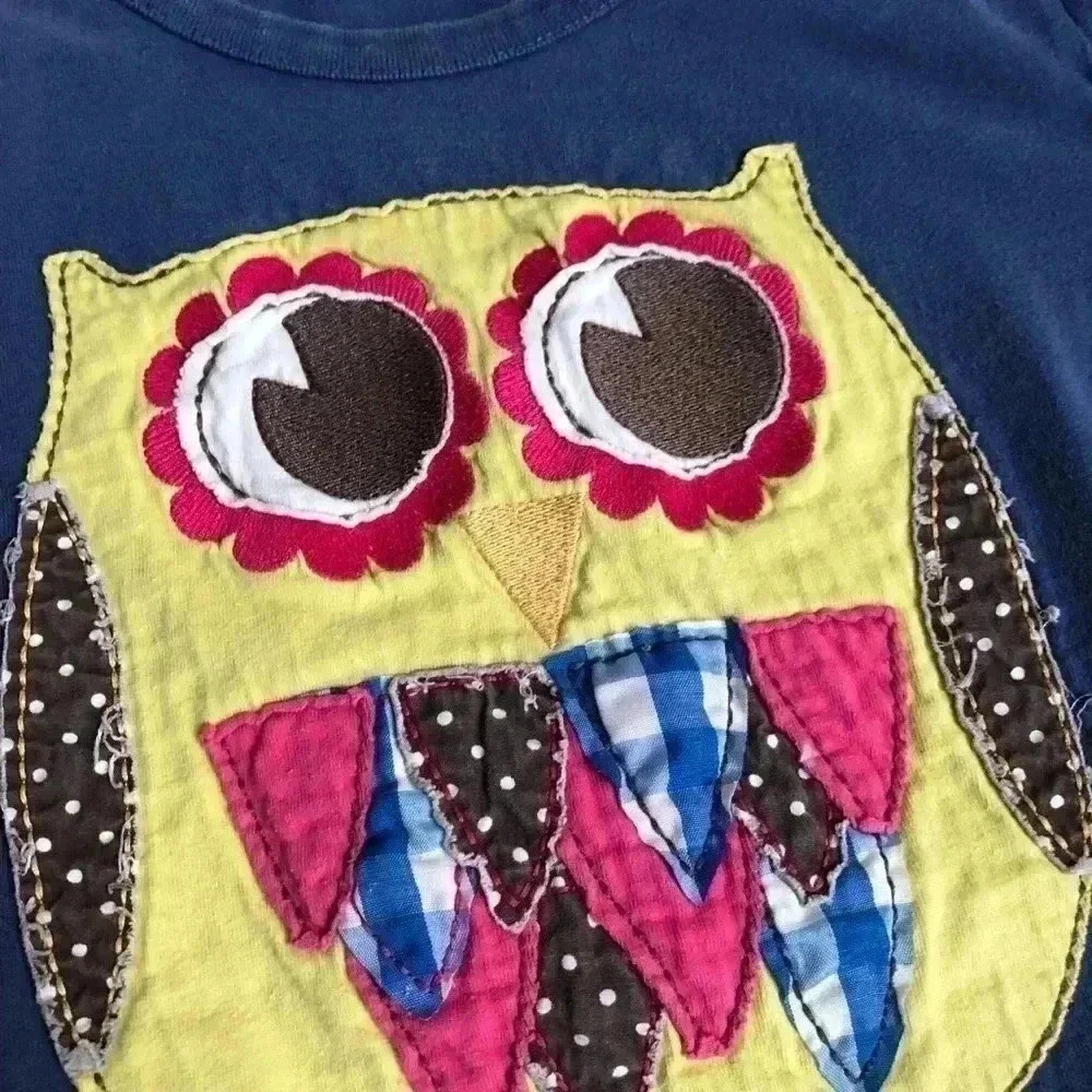 Mini Boden Girls 9-10Y Blue Long-Sleeved Owl Applique Tee - Picture 7 of 10